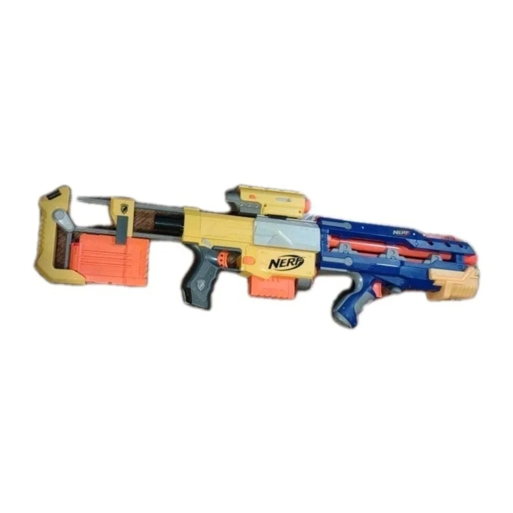 Nerf N-Strike Recon CS-6 Blaster Lot w/ Attachments Scope Stock 2 Clips Blue...